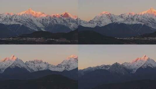 云南香格里拉梅里雪山飞来寺高空航拍高清在线视频素材下载