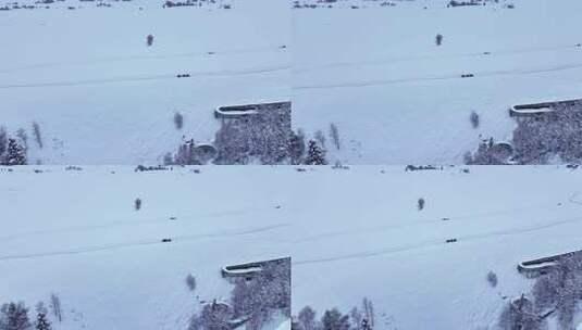 航拍新疆雪山风光高清在线视频素材下载