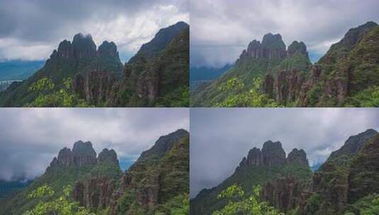 夏日晴天里的广西贵港北帝山美景高清在线视频素材下载