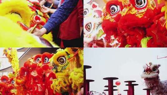 传统文化舞狮庆典画龙点睛高清在线视频素材下载