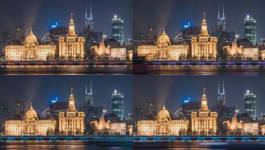 上海外滩万国建筑群夜景高清在线视频素材下载