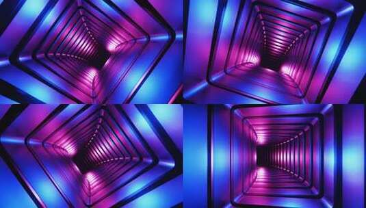 霓虹光线隧道视觉素材高清在线视频素材下载