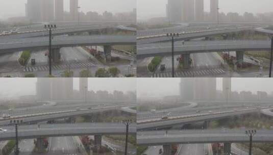 洛阳三线城市恶劣沙尘暴雾霾环境污染天气高清在线视频素材下载