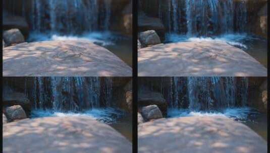 水流 小瀑布 虚实变焦 升格高清在线视频素材下载
