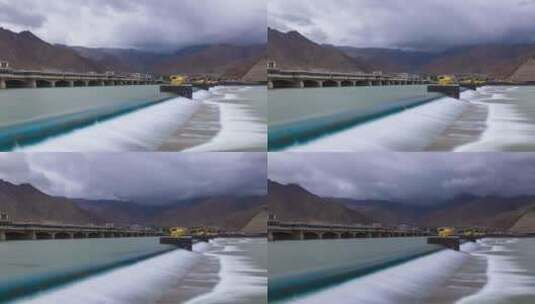 西藏拉萨河金牛迎亲桥全景高清延时高清在线视频素材下载