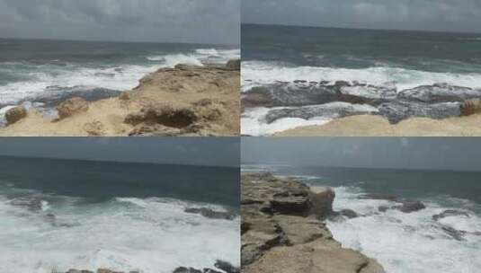 巨浪击打着海岸高清在线视频素材下载