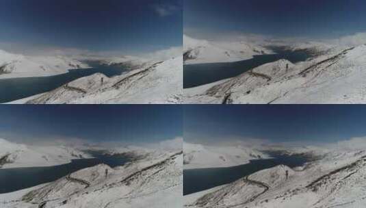 白雪覆盖山峦实拍视频高清在线视频素材下载