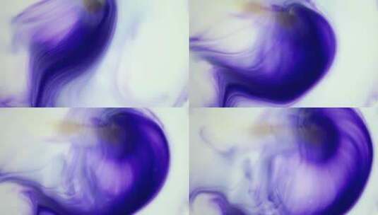 紫墨水在水散开高清在线视频素材下载