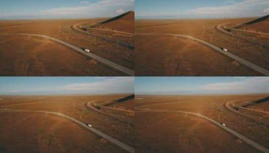 内蒙古草原公路大远景高清在线视频素材下载