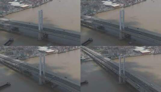 九江大桥，航拍，河流高清在线视频素材下载