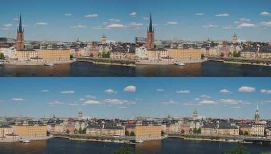 阳光明媚的瑞典首都高清在线视频素材下载