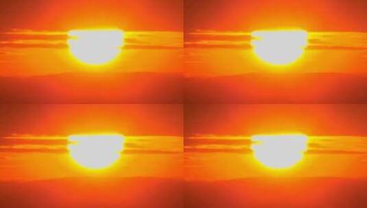 太阳在云层中形成橙色球景观高清在线视频素材下载