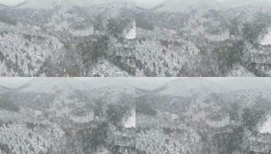 航拍 大山 森林 冬天 雪景高清在线视频素材下载