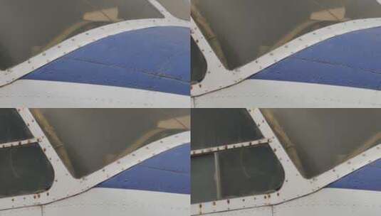 私人飞机窗户舱门螺旋桨高清在线视频素材下载
