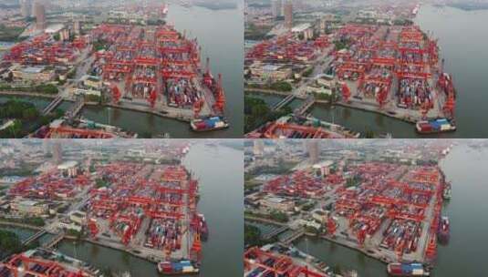 广州黄埔港口高清在线视频素材下载