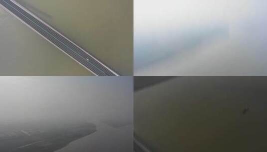 航拍嘉鱼长江大桥高清在线视频素材下载