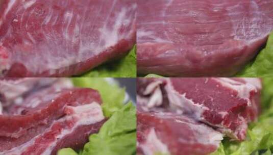 【镜头合集】瘦肉牛肉肌肉纤维牛肉纤维高清在线视频素材下载