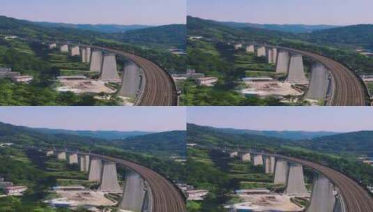 城市交通高架桥竖屏航拍高清在线视频素材下载