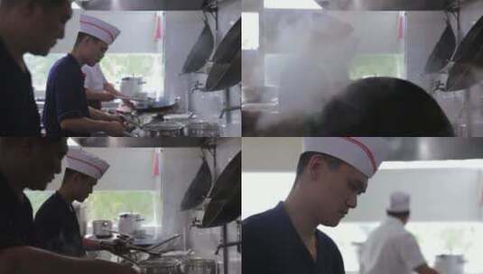 忙碌厨师的特写镜头高清在线视频素材下载