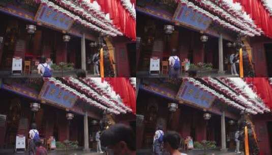 杭州北高峰灵顺寺-天下第一财神庙高清在线视频素材下载
