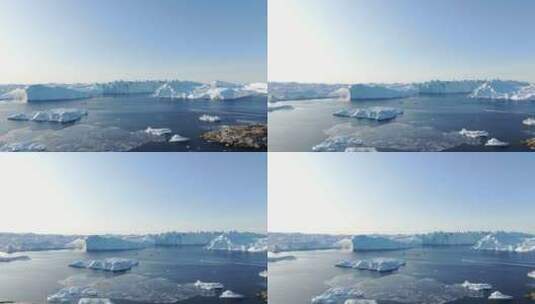 格陵兰冰川捕鱼航拍高清在线视频素材下载