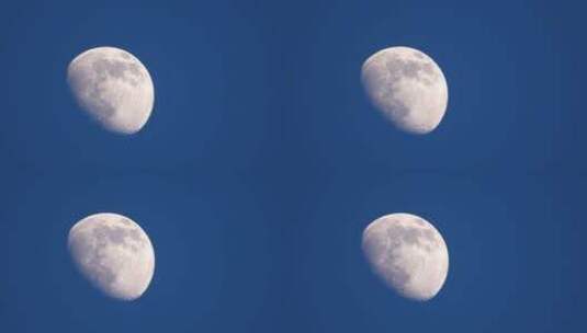 蓝色天空中的半月高清在线视频素材下载