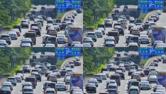 广西南宁民族大道交通繁忙下班高峰拥堵延时高清在线视频素材下载