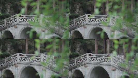 传统园林别墅建筑内园林景观高清在线视频素材下载