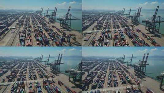航拍厦门港口码头景观高清在线视频素材下载