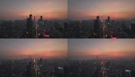 深圳傍晚航拍空镜高清在线视频素材下载
