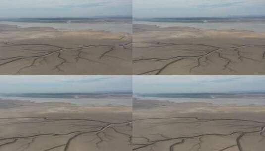 鄱阳湖枯水季干旱场景航拍高清在线视频素材下载