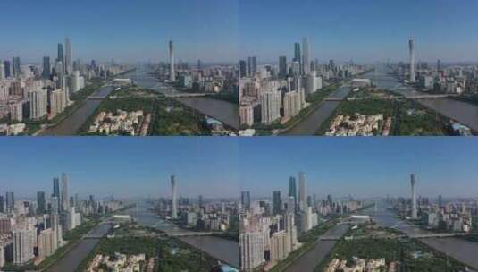 广东省广州市广州塔天河CBD航拍高清在线视频素材下载