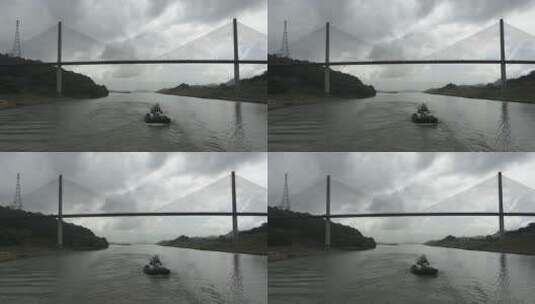 阴天下的江河高清在线视频素材下载