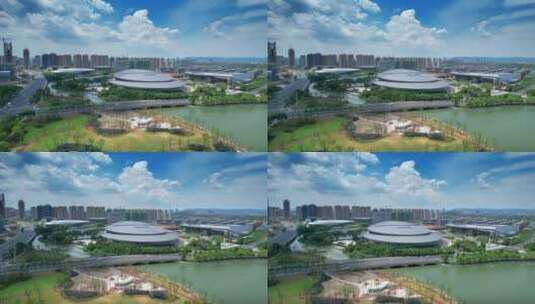 绍兴市奥林匹克体育中心高清在线视频素材下载