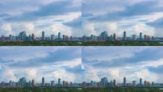 海口城市天际线云层延时视频高清在线视频素材下载