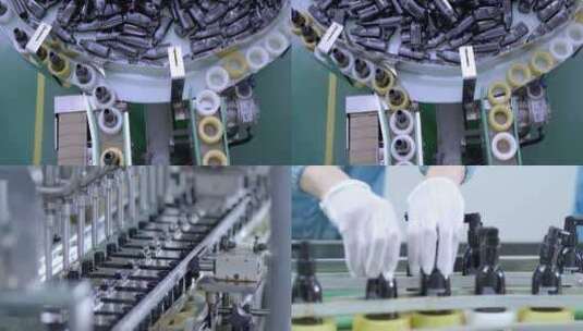 化妆品护肤品生产制造自动化流水线工厂4k高清在线视频素材下载