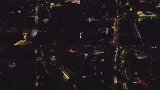 城市夜景-上海金山枫泾古镇航拍2高清在线视频素材下载