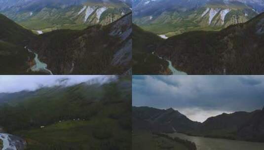 云雾雪山大自然流水风景高清在线视频素材下载