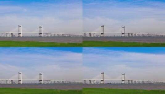泉州跨海大桥延时摄影蓝天白云02高清在线视频素材下载