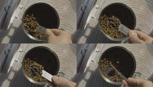 咖啡豆掉落升格慢动作高清在线视频素材下载