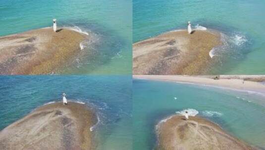 人物背影海景海边，面朝大海春暖花开高清在线视频素材下载