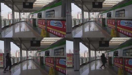 重庆地铁月台场景高清在线视频素材下载