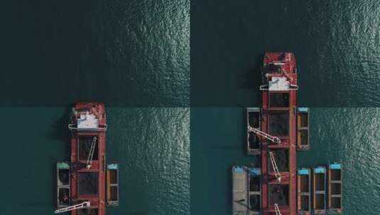 海上运煤船码头物流运输港口进出口集装箱2高清在线视频素材下载