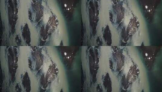 航拍冰山融化冰雪流入大海慢镜头自然风光高清在线视频素材下载