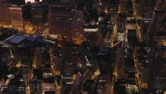 城市航拍芝加哥水楼丽笙酒店摩天大楼汽车高清在线视频素材下载