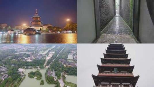 扬州景点地标高清在线视频素材下载