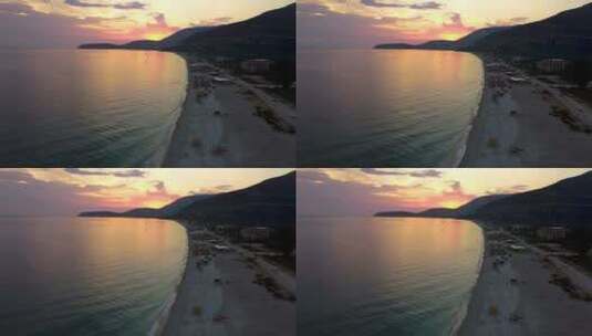 日落的海滩高清在线视频素材下载
