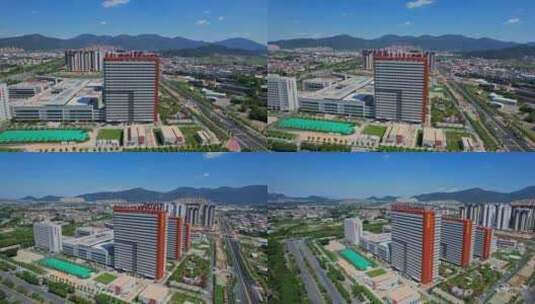 航拍福建漳州市医院建筑风光高清在线视频素材下载