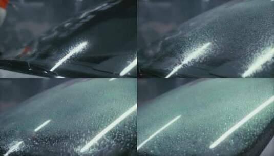 开雨刷器喷水清洗车窗高清在线视频素材下载