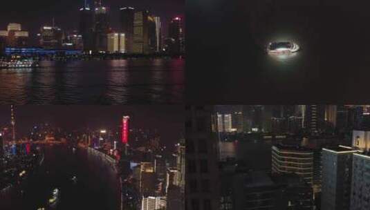 上海 北外滩 黄浦江 夜景 游船高清在线视频素材下载
